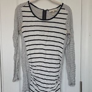 Jessica Simpson Black and White Striped Long Sleeve Top